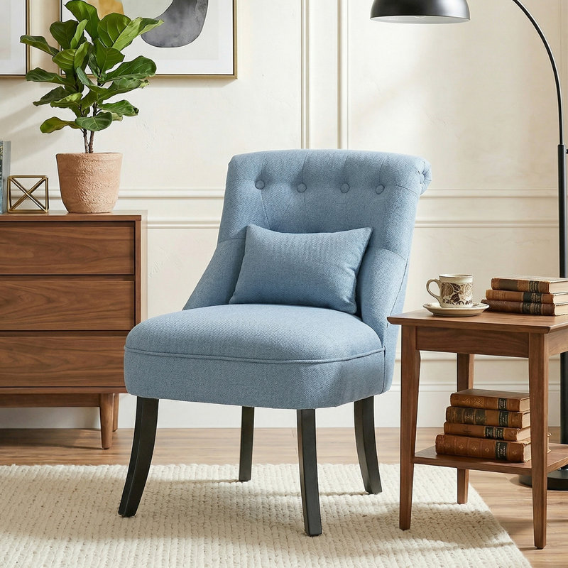 Kiyohisa 52.5cm Wide Tufted Lounge Chair, Light Blue