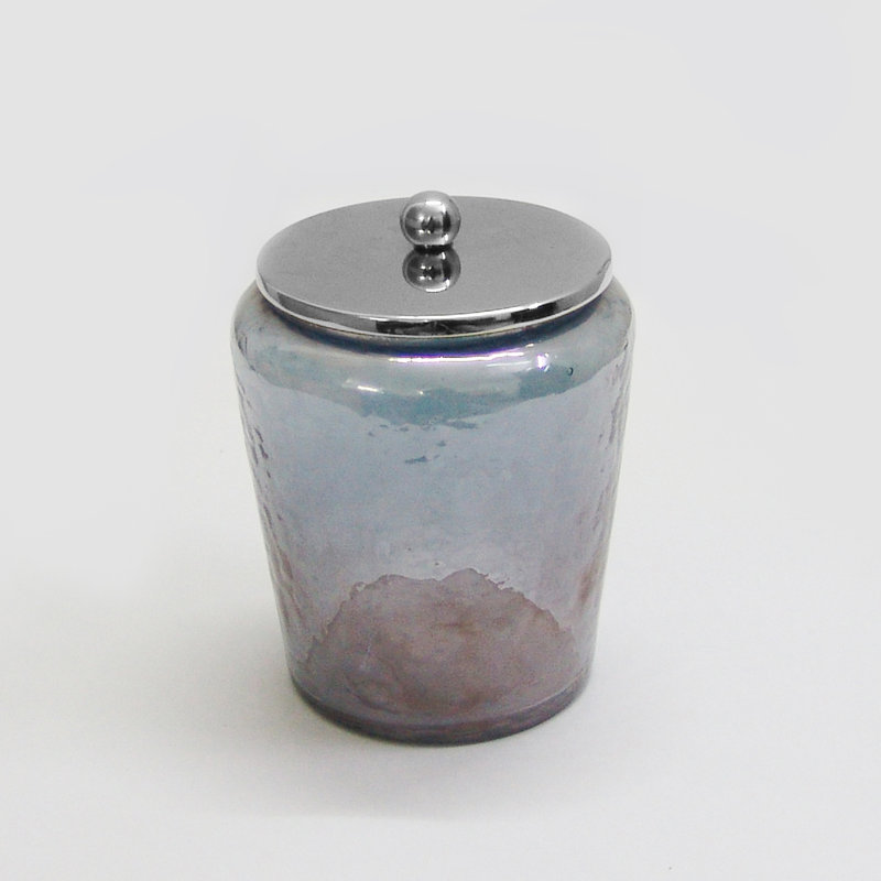 Pot de rangement en verre fumée, H 4,5 po x l 4 po x P 4 po