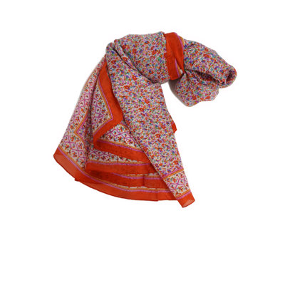 Foulard indien en soie 100% imprimé à la main