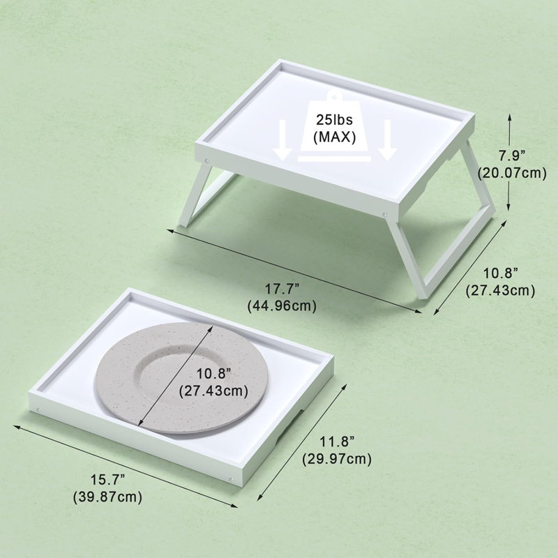 Ensemble de 2 tables-lits en bambou avec pieds pliables, plateau de service polyvalent pour canapé, lit, ordinateur portable, repas, travail, lecture, conception portable et peu encombrante