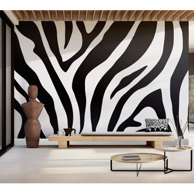 Premium Peel & Stick Wall Mural - Zebra Stripes Pattern