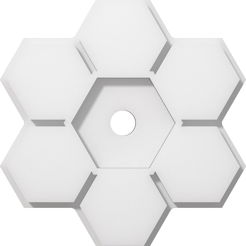 Médaillon de plafond contemporain en PVC de qualité architecturale 10 po x P 1 po x P 3 1/2 po x P 1 po