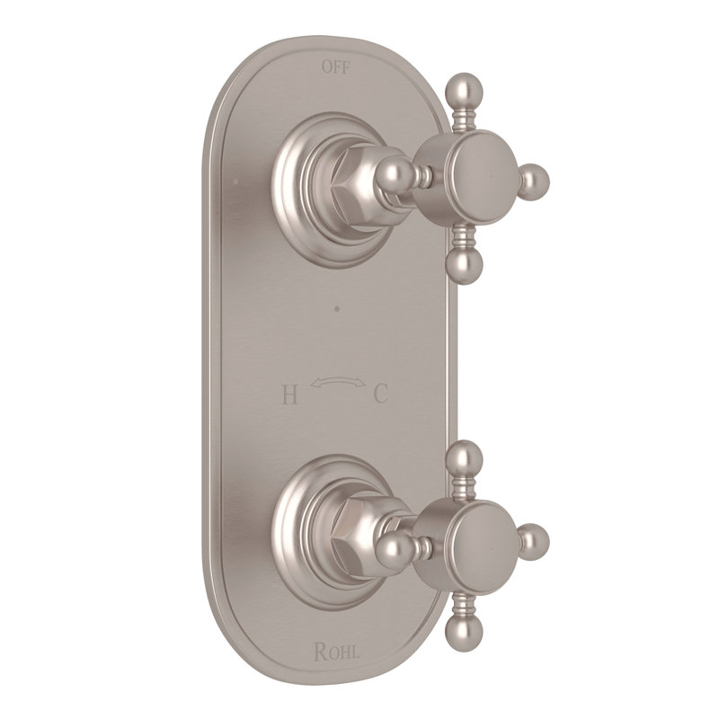 Country Bath Rohl 1/2" Thermostatic Trim With Diverter, Satin Nickel