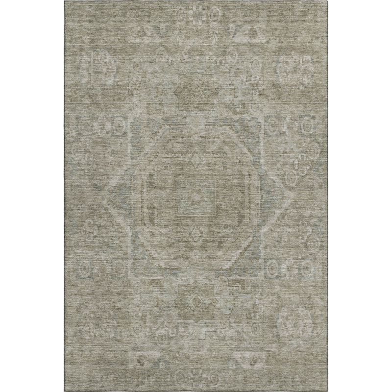 Premium Machine Washable Lubbers AMF1743 Global Rug, Rectangle 8' x 10'