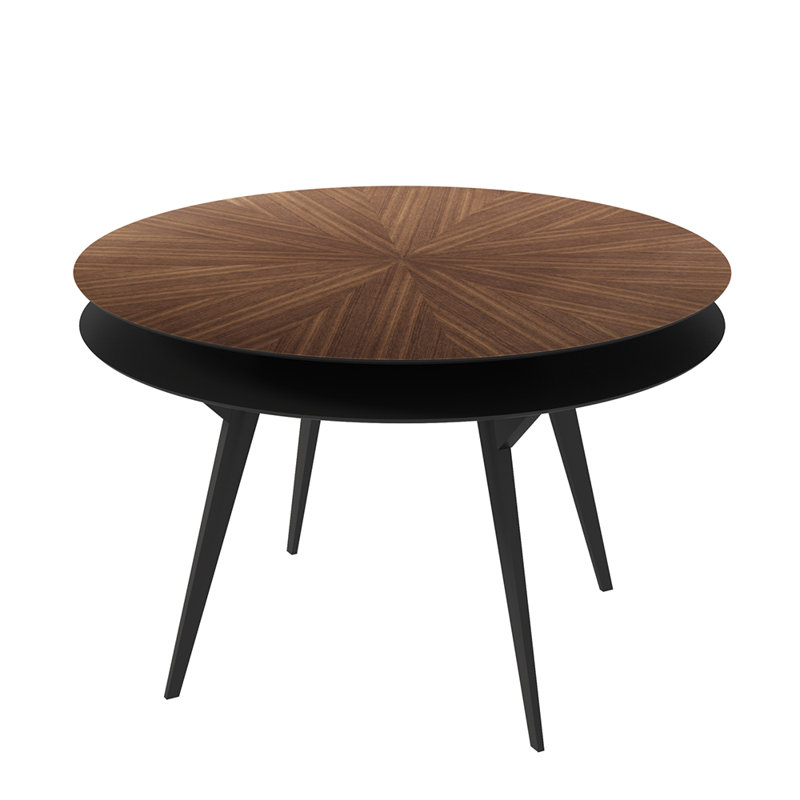 Wacousta Walnut Round Dining Table with Wood Base