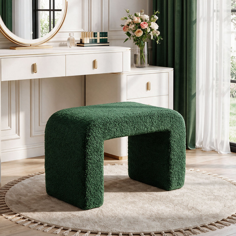 Tabouret ottoman en sherpa, Green