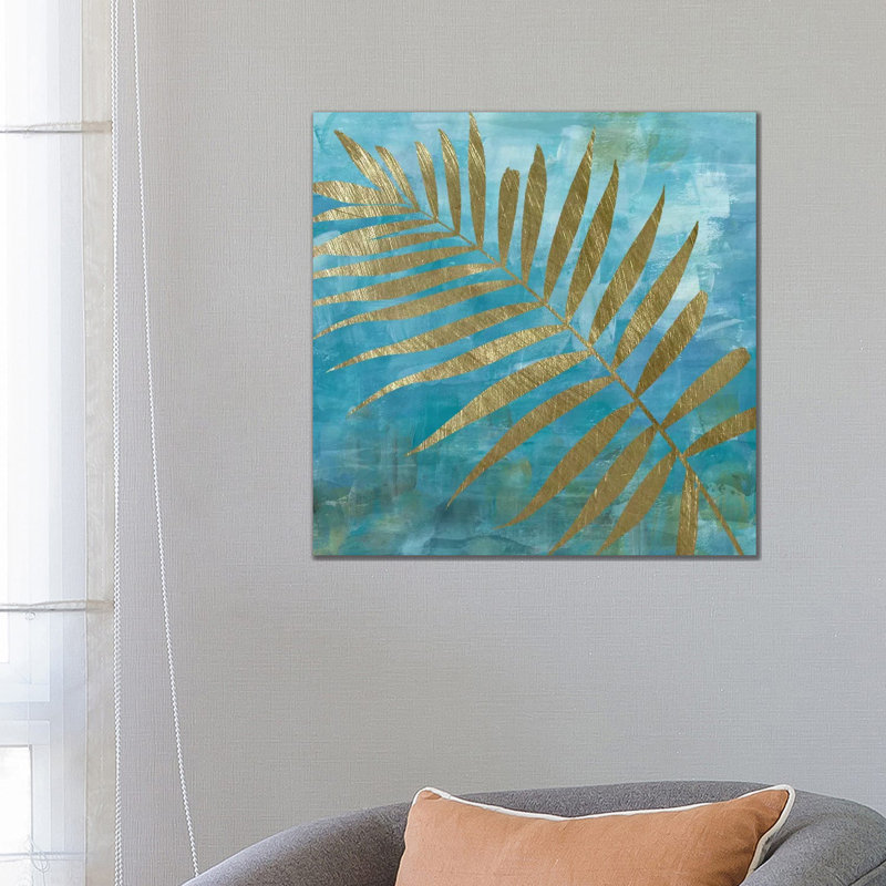 Golden Palm II by Katrina Craven - Wrapped Canvas Painting, 66.04 cm H x 66.04 cm W x 1.91 cm D