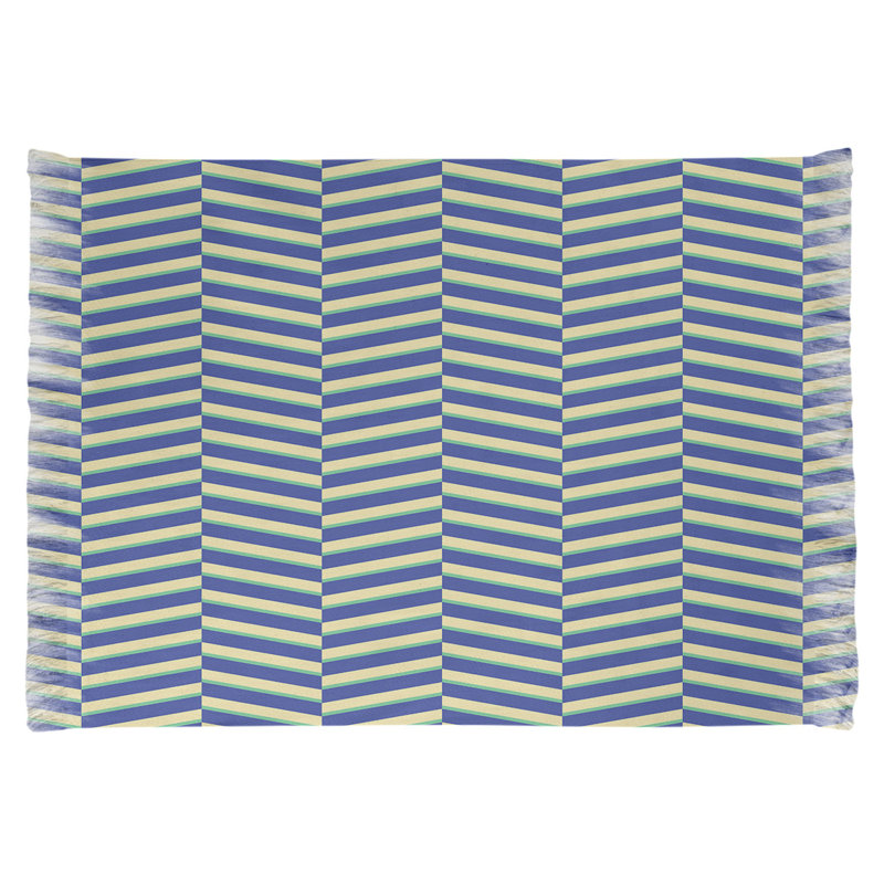 Tapis à rayures bleues en rupture, Oui
