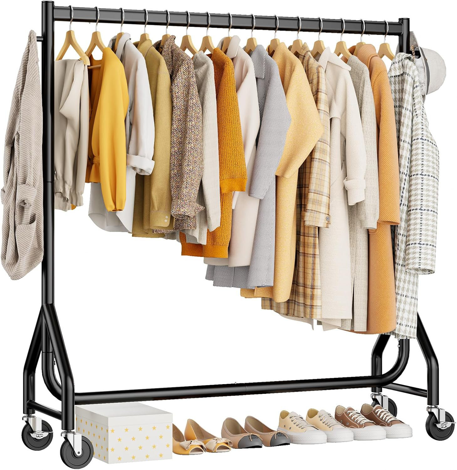 Everly Quinn Rolling Heavy Duty Clothes Rack With Wheels - Wayfair Canada