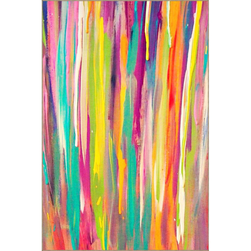 Tapis tissé lavable à motif pastel, Sous-tapis rectangulaire 3 pi 11 po x 5 pi 11 po i