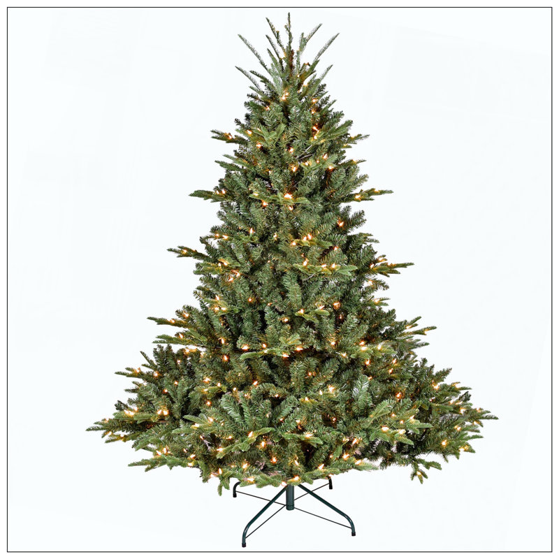 Arbre de Noël pleine forme, branches mixtes en PE / PVC, 2673 pointes, base large pour les espaces spacieux, structure à charnières, support en métal stable