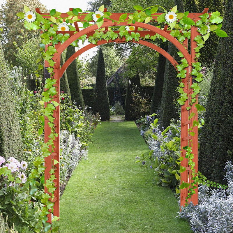 63'' W x 23.6'' D Solid Wood Arbor in Brown