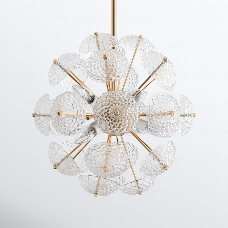 Lustre en verre texturé 18 pouces avec 8 lumières Ilkest