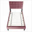 Structure de lit plateforme simple en lin brossé réglable, aucun sommier nécessaire, plusieurs couleurs pour la chambre d'amis