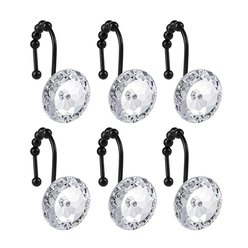 12PCS Shower Curtain Hooks Rings   for shower curtains. Suitable for bathroom, kitchen, bedroom, office and garden to hang towels, kitchen utensils, clothes