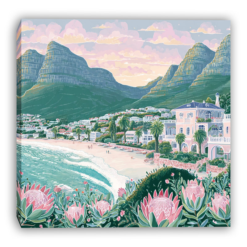 Art mural sur toile Blush Protea Bay, l 40 po x H 40 po x P 1,5 po