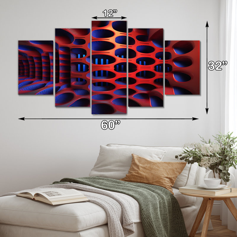 Basit - Modern Geometric Canvas Print - 5 Panels