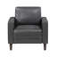 Chaise longue moderne en similicuir gris foncé-1260971316