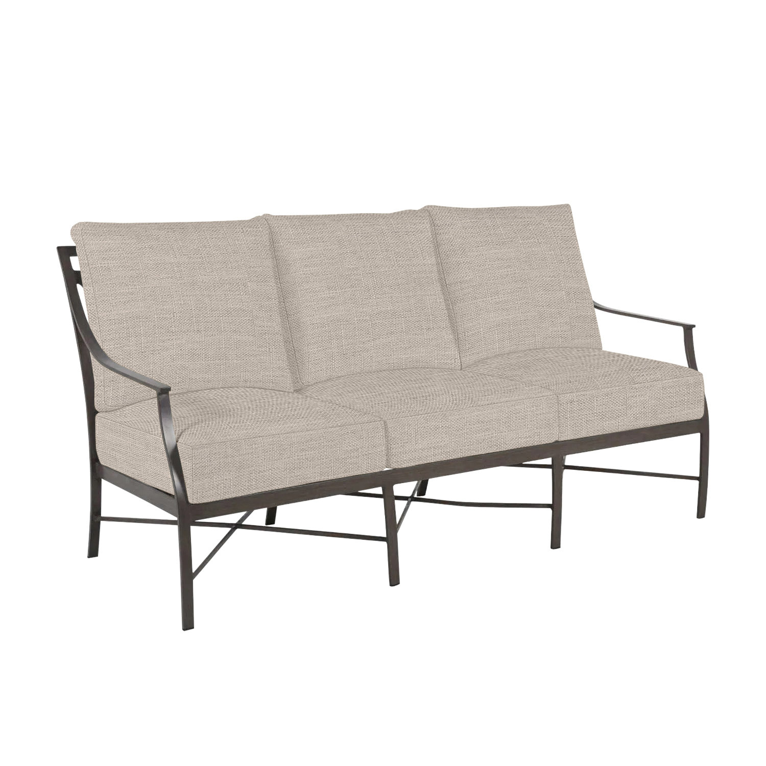 Monaco 75" Sunbrella® Patio Sofa, Dove Sunbrella® Linen, Slate Gray, No Welt