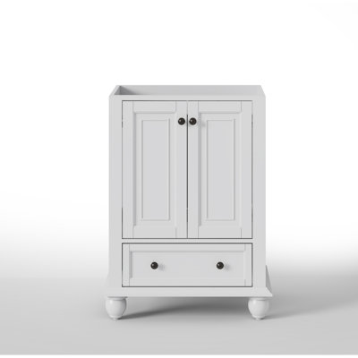 Base de meuble-lavabo simple 24 po seulement, surface peinte, portes à fermeture en douceur