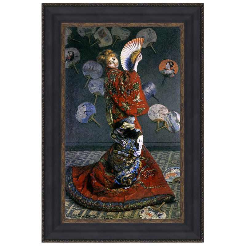 La Japonaise Framed Canvas Replica Painting with Antique Gold Finish