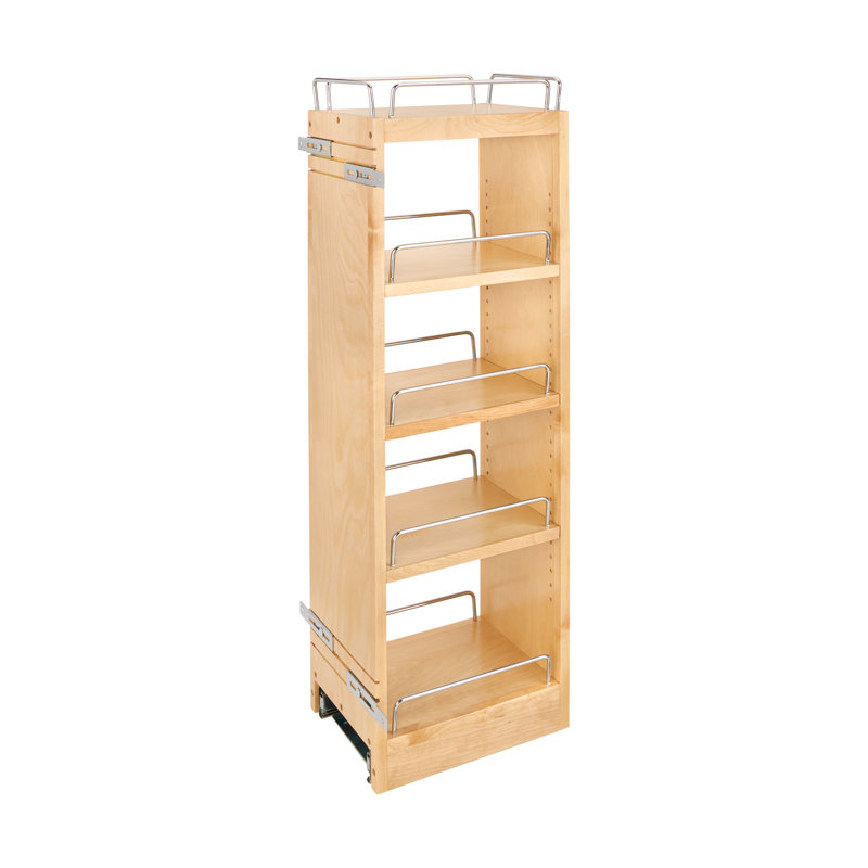 Wood Wall Cabinet Pullout Organizer For 36" H Cabinets W/ BB Soft-Close, 8" W