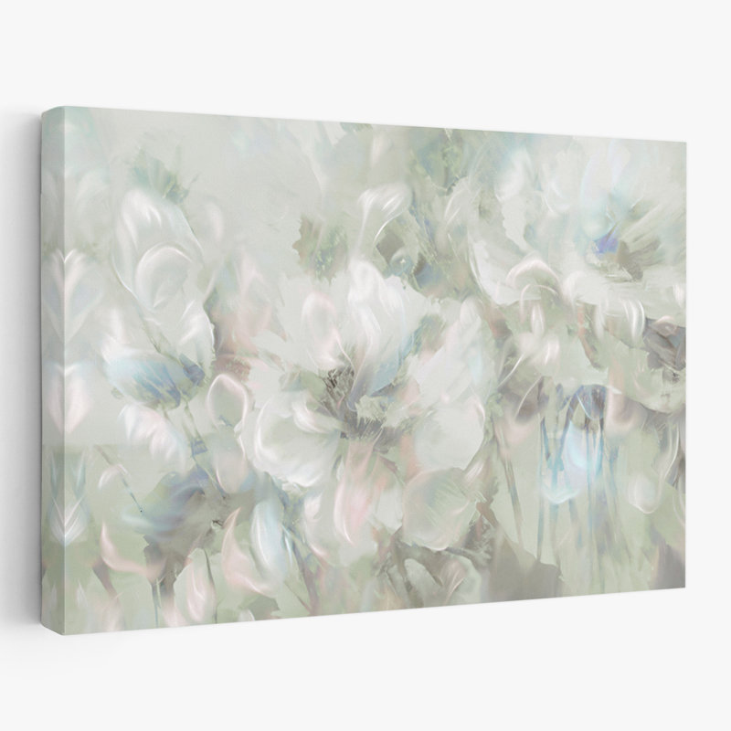 «Fragmented Beauty», art floral abstrait et floral sur toile, H 16 po x l 24 po