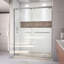 DreamLine Encore P 36 po x l 60 po x H 78 3/4 po Porte de douche semi-encadrée en chrome avec ensemble de base de douche à drain à gauche noir-29346419-29346426-132254063