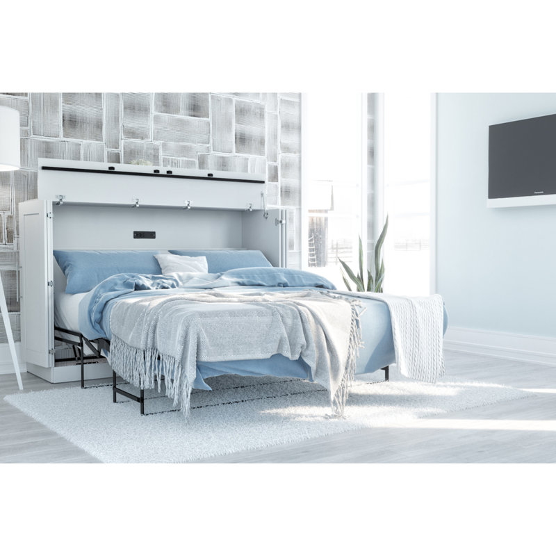 Lit armoire avec matelas Pur, Grand, blanc