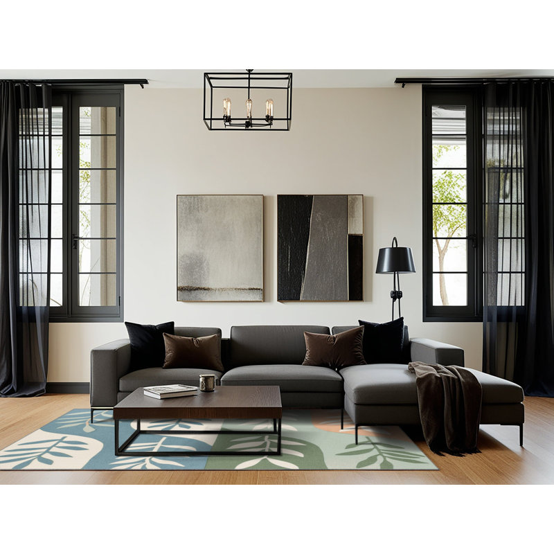 Soft Bloom Rug, Square 5'