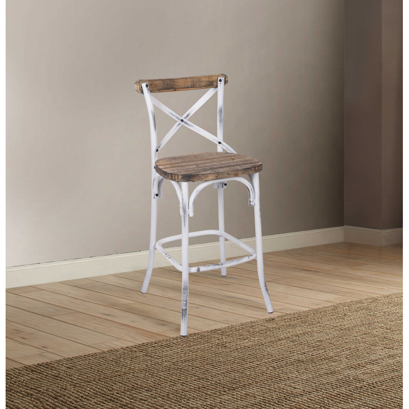 Veale Yahir Armless Bar Stool, White