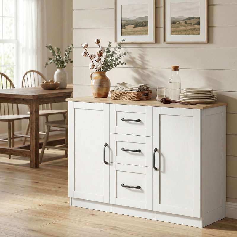 Sideboard Storage Cabinet, Buffet Storage Cabinet with 3 Drawers