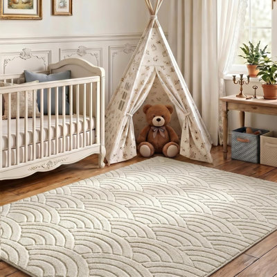 Soft Fluffy Arch Waves Runner Rug