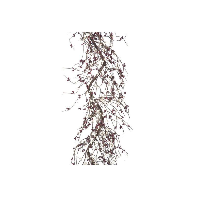 48'' in. Faux Berry Garland, Burgundy Cream