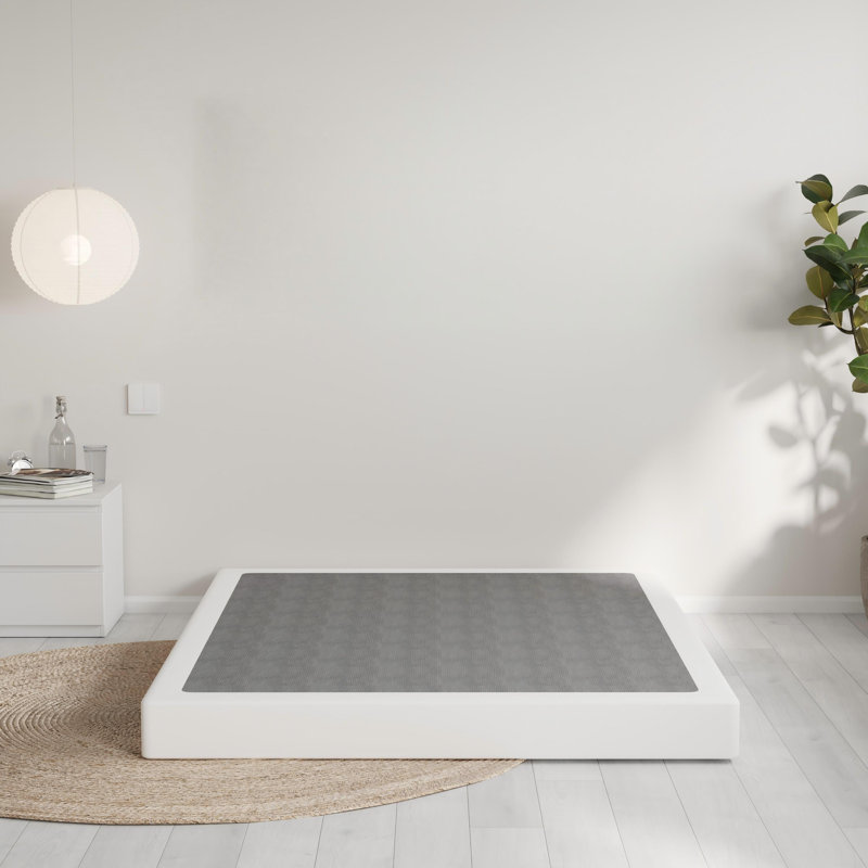 Cal King Size Box Spring, 4 Inch Low Profile Queen Size Bed Base, 3800 Lbs Heavy Duty Metal Mattress Foundation With Fabric Cover, Easy Assembly