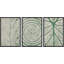 Abstrait botanique vert, feuilles blanches, 3 pièces-91874970-91874971