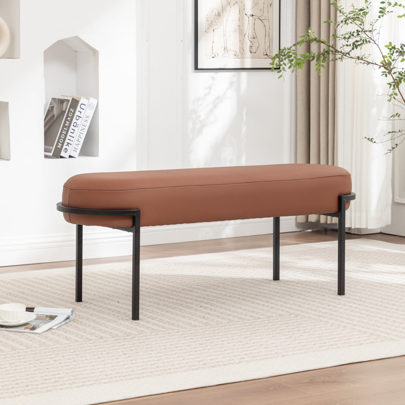 Banc rembourré Janeesha Boucle, Brun