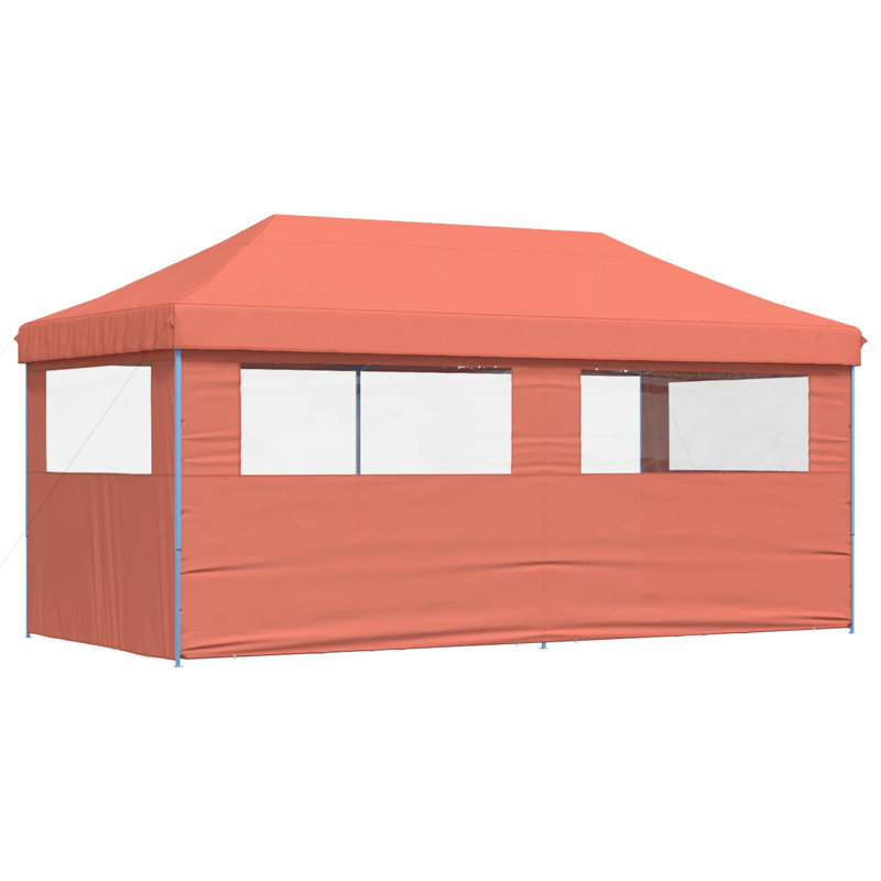Vidaxl Foldable Tent Pop-Up With 4 Side Walls Outdoor Party Tent Garden Gazebo, Blue, Terracotta