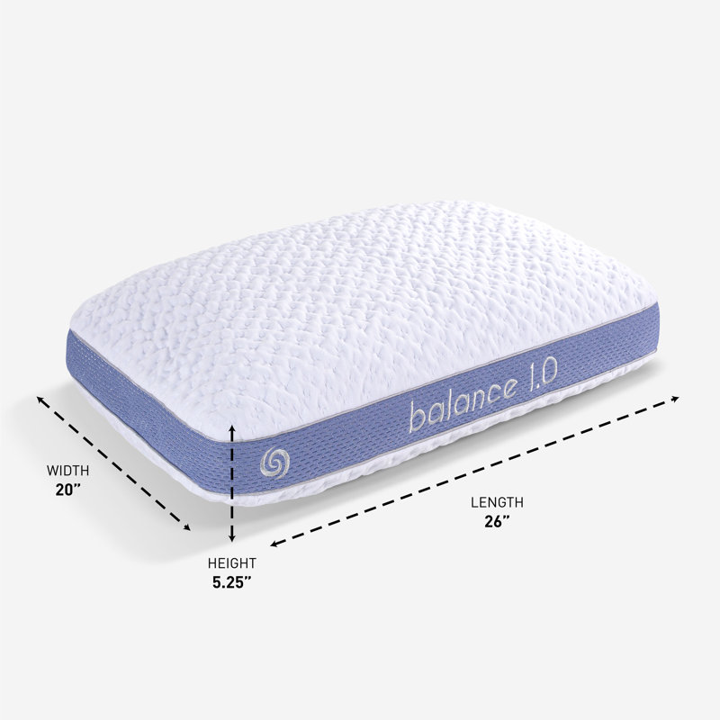 Balance 1.0 White and Blue Medium Hybrid Pillow