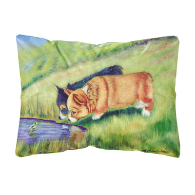 Corgi Outdoor Reversible Throw Pillow