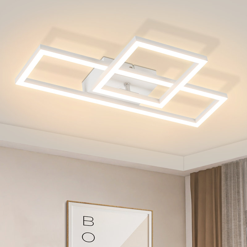 2-light LED Flush Mount dimmable Metro Lane, White / Matt