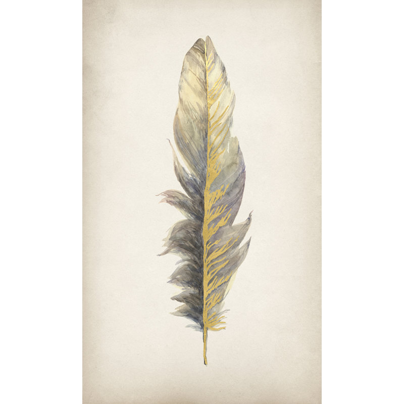 Gilded Feathers II (Gilded Gold) Print by Barclay Butera, Gilded Gold, 78" H x 47" W x 1.5" D