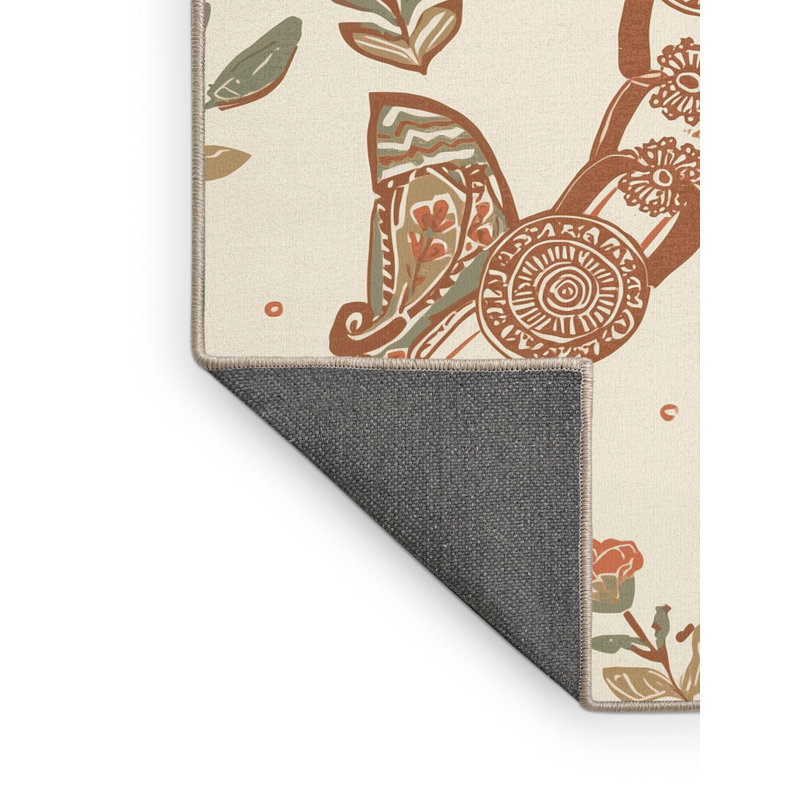 Tapis beige moelleux moelleux à motif de blocs bohémiens - reliure beige, 4 x 6