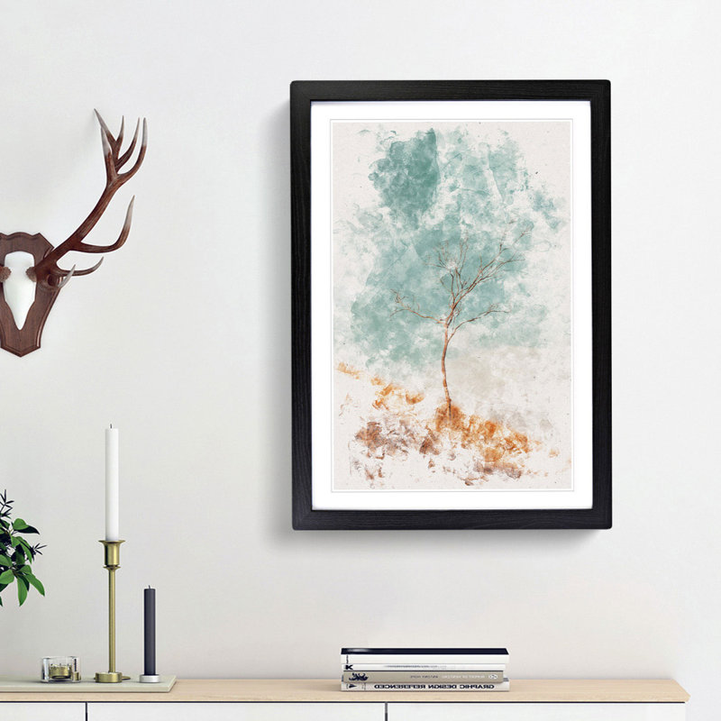 Lonely Tree - Framed Print, Black Framed, 45cm H x 33cm W x 2cm D