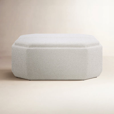 Alysson Modern Square Upholstered Storage Ottoman with Removable Wood Tray