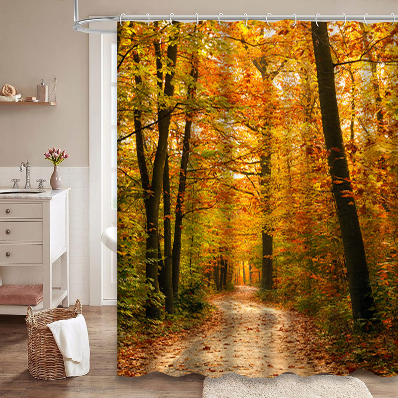 Rideau de douche avec 12 crochets Autumn, L 72 po x l 72 po