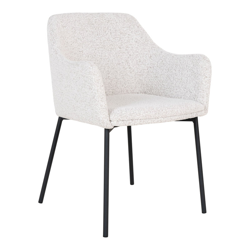 Lompoc 47cm H Polyester Upholstered Parsons Chair in White
