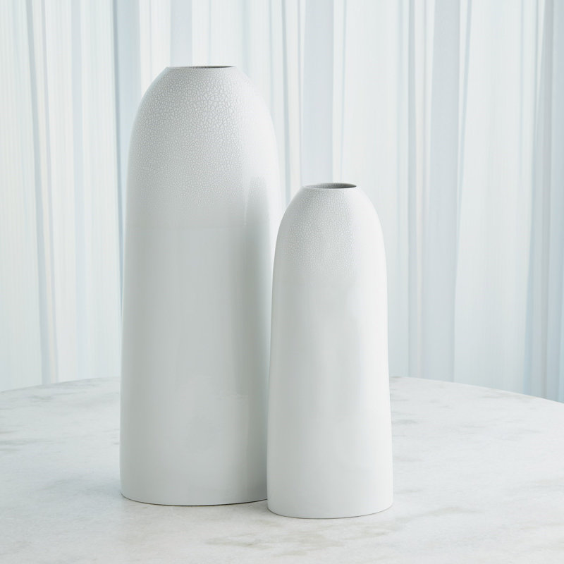 Terra Porcelain China Table Vase, 25.25" H x 10.25" W x 6.5" D, White
