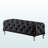 Camden Modern Bench with Crystal Tufting in Black Leather, 18.76'' H X 47.48'' W X 18.72'' D