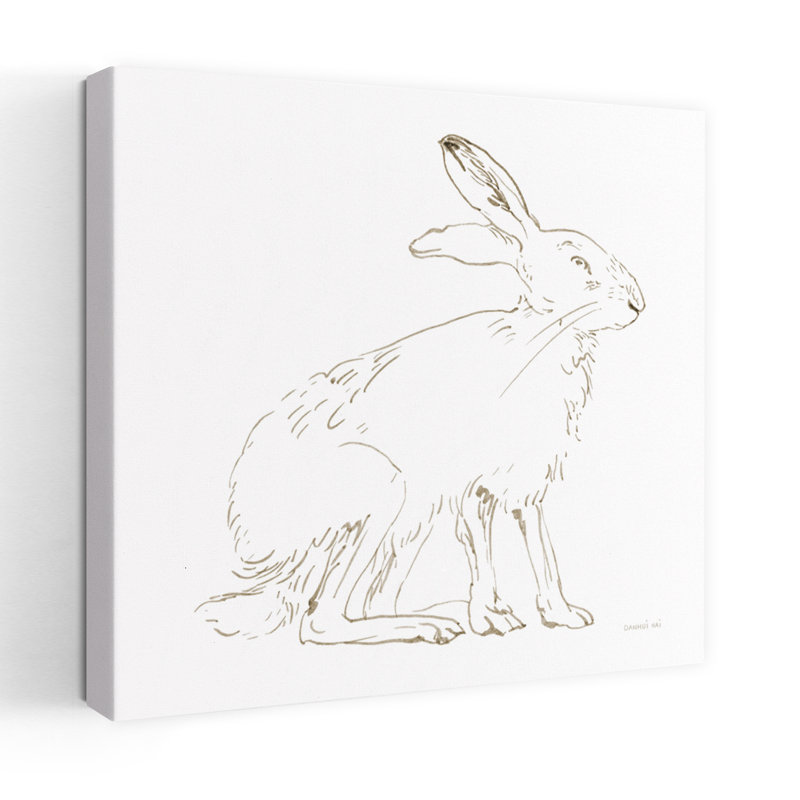 Art contemporain de lapin de campagne Country Hare, H 18 po x l 18 po